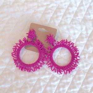 Pink beaded earrings